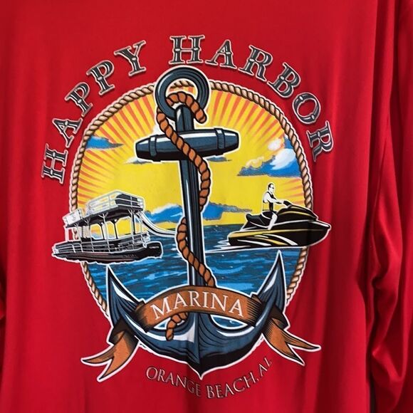 Sport Tek Happy Harbor Marina Long Sleeve Moisture Wicking Red Size XXL EUC - Picture 7 of 8